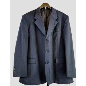 Kilburne & Finch Mens Navy Blazer 46R Wool Blend 3 Button Lined Suit Jacket